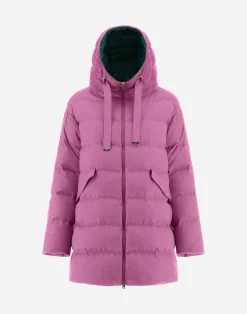 Herno Lange Daunenjacken-A-Formige Jacke Aus Kaschmir Und Seide