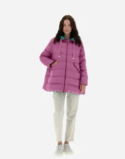 Herno Lange Daunenjacken-A-Formige Jacke Aus Kaschmir Und Seide