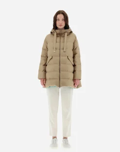 Herno Lange Daunenjacken-A-Formige Jacke Aus Kaschmir Und Seide