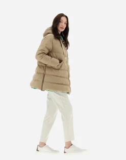 Herno Lange Daunenjacken-A-Formige Jacke Aus Kaschmir Und Seide