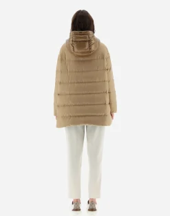 Herno Lange Daunenjacken-A-Formige Jacke Aus Kaschmir Und Seide