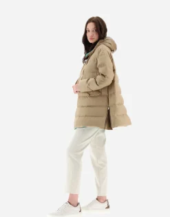 Herno Lange Daunenjacken-A-Formige Jacke Aus Kaschmir Und Seide