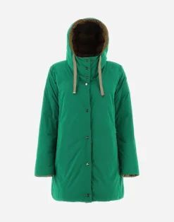Herno Lange Daunenjacken-A-Formige Wendejacke Aus Nylon Ultralight Und New Techno Taft