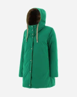 Herno Lange Daunenjacken-A-Formige Wendejacke Aus Nylon Ultralight Und New Techno Taft