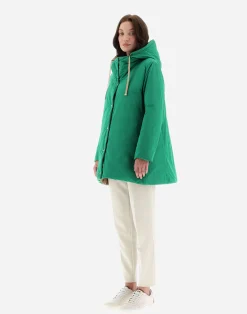 Herno Lange Daunenjacken-A-Formige Wendejacke Aus Nylon Ultralight Und New Techno Taft