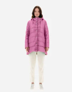 Herno Lange Daunenjacken-A-Formige Wendejacke Aus Nylon Ultralight Und New Techno Taft