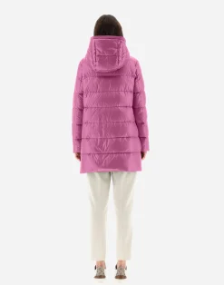 Herno Lange Daunenjacken-A-Formige Wendejacke Aus Nylon Ultralight Und New Techno Taft
