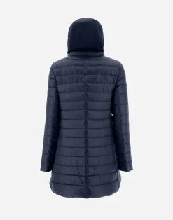 Herno Lange Daunenjacken-A-Form-Jacke Aus Nylon Ultralight Mit Shantung Details