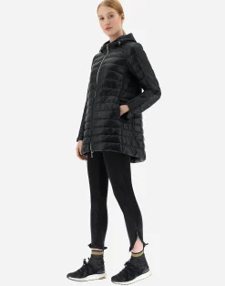 Herno Lange Daunenjacken-A-Form-Jacke Aus Nylon Ultralight Mit Shantung Details