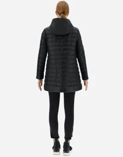 Herno Lange Daunenjacken-A-Form-Jacke Aus Nylon Ultralight Mit Shantung Details