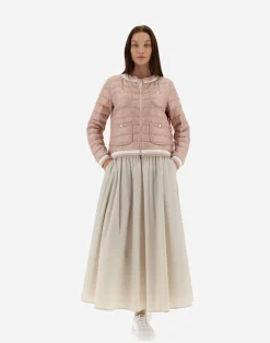 Herno Kurze Daunenjacken-Bombejacke Aus Nylon Ultralight & Gestreiftem Gewebe
