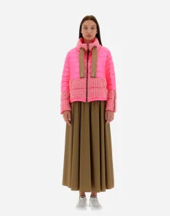 Herno Kurze Daunenjacken-Bomberjacke Aus Fashion Boucle & Nylon Ultralight