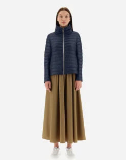 Herno Kurze Daunenjacken-Bomberjacke Aus Nylon Ultralight & New Techno Taft