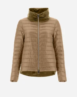 Herno Kurze Daunenjacken-Bomberjacke Aus Nylon Ultralight & New Techno Taft