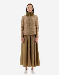 Herno Kurze Daunenjacken-Bomberjacke Aus Nylon Ultralight & New Techno Taft