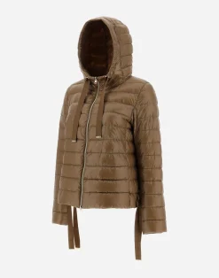 Herno Kurze Daunenjacken-Bomberjacke Mit Kapuze Aus Nylon Ultralight