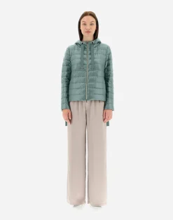 Herno Kurze Daunenjacken-Bomberjacke Mit Kapuze Aus Nylon Ultralight