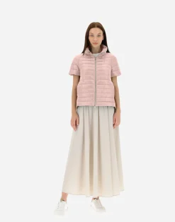 Herno Kurze Daunenjacken-Cape Aus Nylon Ultralight & New Techno Taft