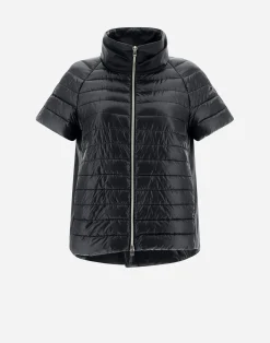 Herno Kurze Daunenjacken-Cape Aus Nylon Ultralight & New Techno Taft