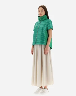 Herno Kurze Daunenjacken-Cape Aus Nylon Ultralight & New Techno Taft