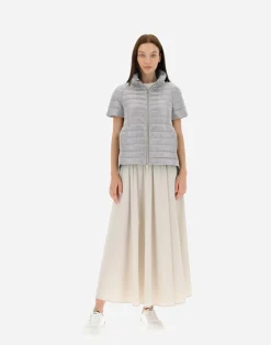 Herno Kurze Daunenjacken-Cape Aus Nylon Ultralight & New Techno Taft