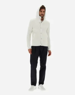 Herno Bomber-Cardigan Aus Zig-Zag Stitch & Plaster
