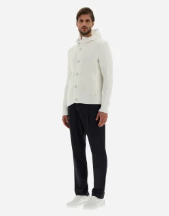 Herno Bomber-Cardigan Aus Zig-Zag Stitch & Plaster