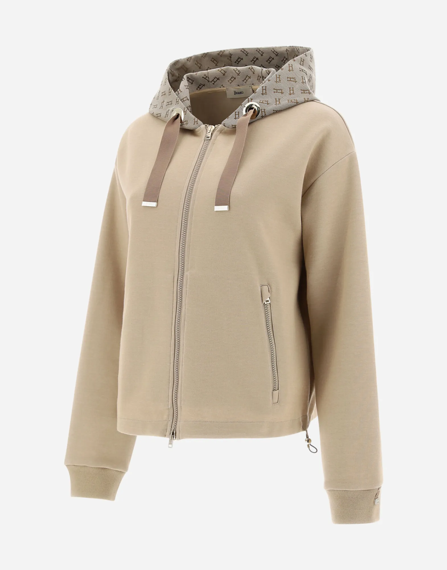 Herno Pullover & Strickjacken-Cardigan Mit Kapuze Aus Double Sweater & Monogram