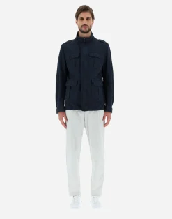 Herno Feldjacke-Feldjacke Aus Stuckgefarbtem Leinen & Baumwolle