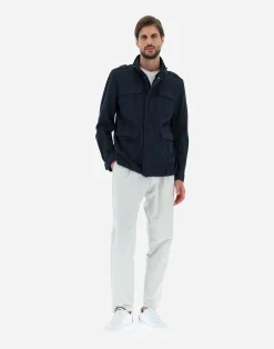 Herno Feldjacke-Feldjacke Aus Stuckgefarbtem Leinen & Baumwolle