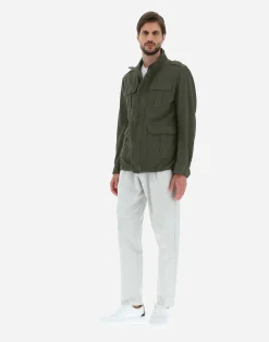 Herno Feldjacke-Feldjacke Aus Stuckgefarbtem Leinen & Baumwolle