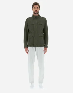 Herno Feldjacke-Feldjacke Aus Stuckgefarbtem Leinen & Baumwolle
