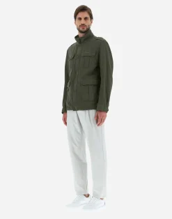 Herno Feldjacke-Feldjacke Aus Stuckgefarbtem Leinen & Baumwolle