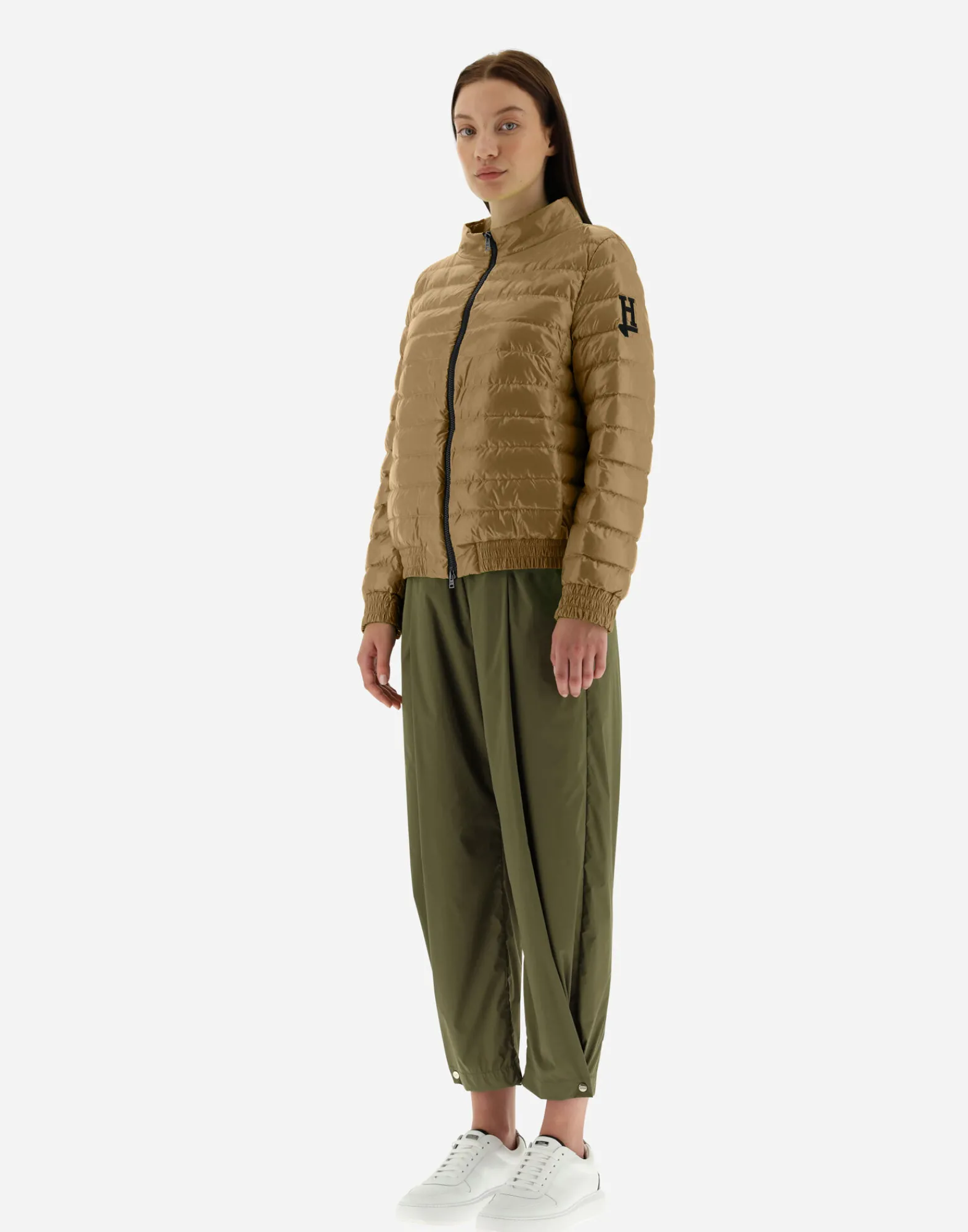 Herno Kurze Daunenjacken-Gesteppte Bomberjacke Aus Gloss