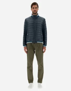 Herno Kurze Daunenjacken-Gestrickte Bomberjacket Aus Nylon Ultralight
