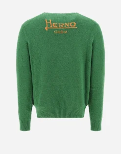 Herno Sweatshirts & Strickjacken-Globe Pullover Aus Bio-Baumwoll-Boucle