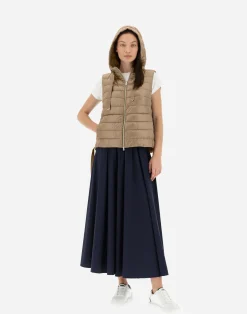 Herno Kurze Daunenjacken-Kapuzenweste Aus Nylon Ultralight