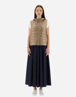Herno Kurze Daunenjacken-Kapuzenweste Aus Nylon Ultralight
