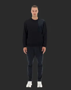 Herno Sweatshirts & Strickjacken-Laminar Sweatshirt Aus Cotton Sweater Mit Nylondetails