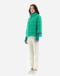 Herno Kurze Daunenjacken-Mat Glaze Cape-Jacke