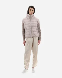 Herno Bomber-Resort Bomberjacke Aus Nylon Ultralight & Chenille Knit