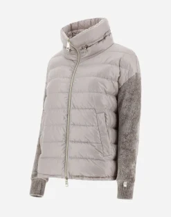 Herno Bomber-Resort Bomberjacke Aus Nylon Ultralight & Chenille Knit