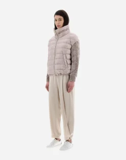 Herno Bomber-Resort Bomberjacke Aus Nylon Ultralight & Chenille Knit