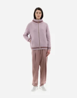 Herno Bomber-Resort Cardigan Aus Infinity & Chenille Knit
