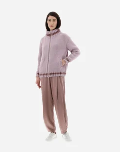 Herno Bomber-Resort Cardigan Aus Infinity & Chenille Knit