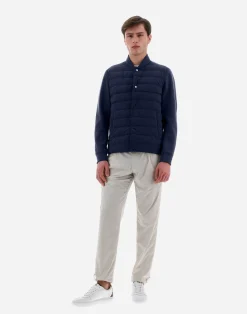 Herno Bomber-Resort Hemd Aus Coupled Knit Effect & Light Nylon Stretch
