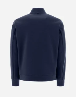 Herno Bomber-Resort Hemd Aus Coupled Knit Effect & Light Nylon Stretch