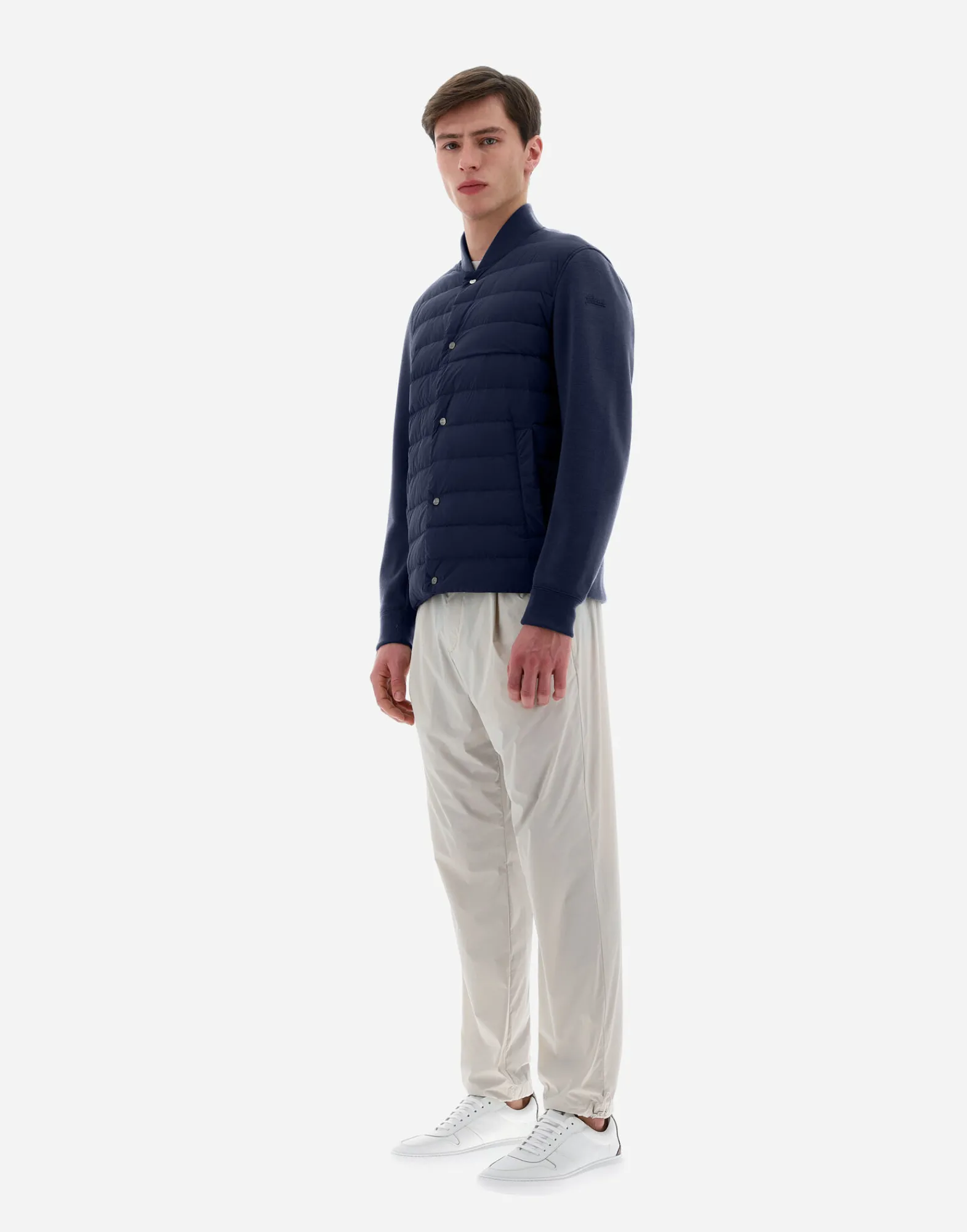 Herno Bomber-Resort Hemd Aus Coupled Knit Effect & Light Nylon Stretch