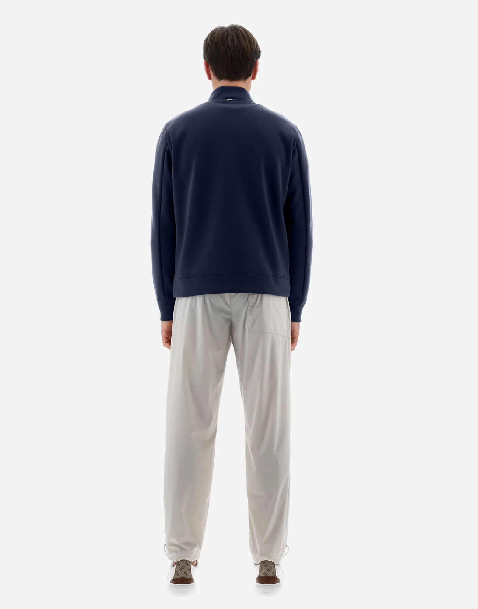 Herno Bomber-Resort Hemd Aus Coupled Knit Effect & Light Nylon Stretch