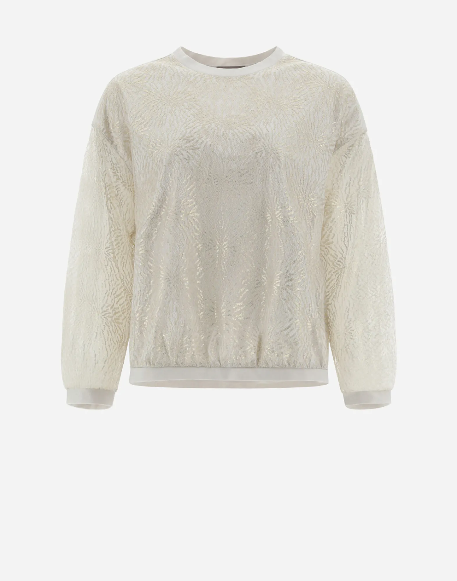 Herno T-Shirts-Resort T-Shirt Aus Chic Cotton Jersey & New Lace